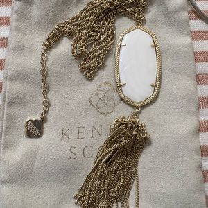 Rayne Gold Long Pendant Necklace in Ivory Mother-of-Pearl